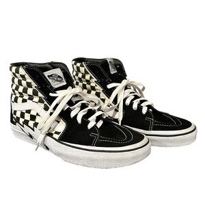 VANS Sk8-Hi Bolt Checkerboard Skate Board Sneakers Men's 8.5 Women’s 10 VGC